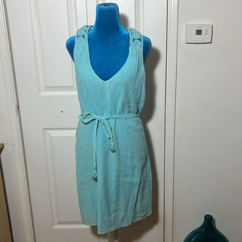 CALYPSO ST BARTH Light Blue Cotton Mini Dress Small